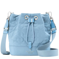 KATE SPADE FLOWER QUILTED FABRIC BUCKET BAG IN MONTAUK BLUE KK076