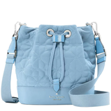 KATE SPADE FLOWER QUILTED FABRIC BUCKET BAG IN MONTAUK BLUE KK076