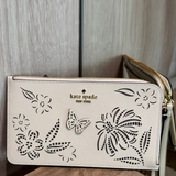 KATE SPADE LUCY PERFORATED MEDIUM L-ZIP WRISTLET MERINGUE KK932