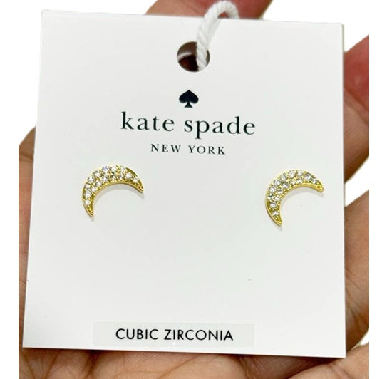 KATE SPADE YOU'RE A GEM MOON STUDS KK011 GOLDEN