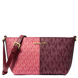 MICHAEL KORS JET SET SMALL TWO-TONE LOGO CROSSBODY BAG OXBLOOD MULTI 35F4GTVC1V