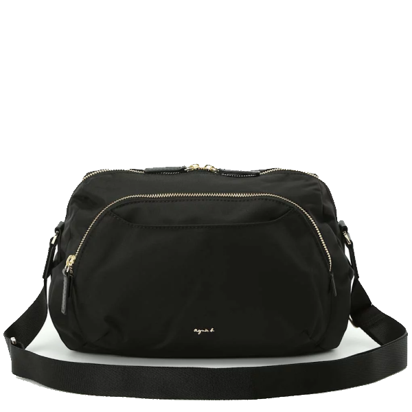 AGNES B SHOULDER BAG FROM JAPAN NYLON BLACK FT03A－05 BLACK
