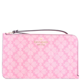 KATE SPADE LUCY SPADE FLOWER FLORAL MEDIUM L-ZIP WRISTLET IN PARISIAN ROSE MULTI KG487