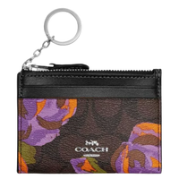 COACH MINI SKINNY ID CASE IN SIGNATURE CANVAS WITH ROSE PRINT CL666 FLOWER FLORAL