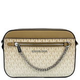 MICHAEL KORS SIGNATURE LOGO OMBRE JET SET LARGE CROSSBODY BAG IN HUSK 35R5STTC9V IN HUSK BROWN