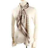 COACH SIGNATURE PRINT SILK SQUARE SCARF C8362 BONE