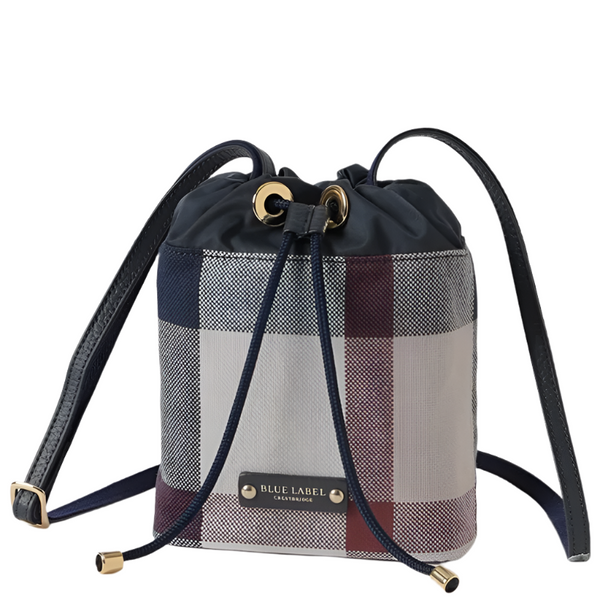 BLUE LABEL CRESTBRIDGE CHECK CANVAS DRAWSTRING BAG (BEIGE) 55112401-42