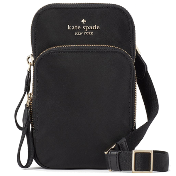 KATE SPADE CHELSEA DUAL ZIP PHONE CROSSBODY BAG SLING BLACK KC636