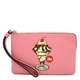 COACH CORNER ZIP WRISTLET WITH SUNDAE GRAPHIC CU254