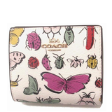 COACH BIFOLD SNAP WALLET WITH CREATURE PRINT CR795 GOLD/CHALK MULTI