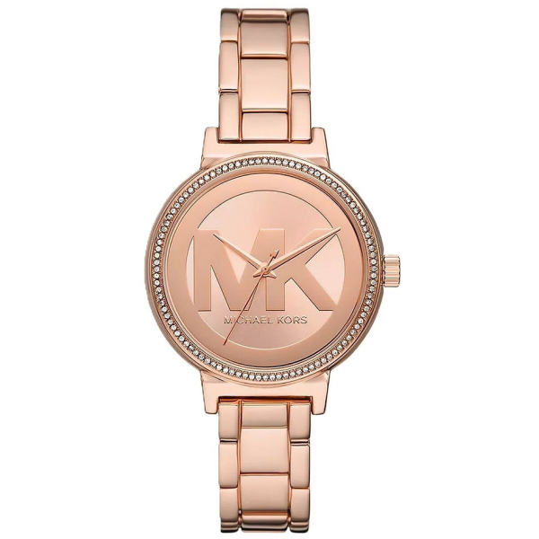 MICHAEL KORS BOXED SOFIE THREE-HAND ROSE GOLD-TONE STAINLESS STEEL WATCH MKO1052 36MM