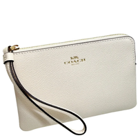 COACH CORNER ZIP WRISTLET IN CHALK (CV396)