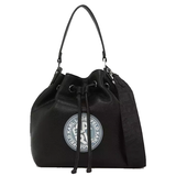 KARL LAGERFELD K/ATH LEISURE BUCKET BAG BLACK FULL LEATHER