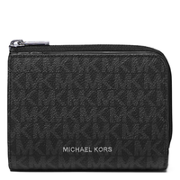 MICHAEL KORS OUTLET MENS COOPER FOLIO WALLET - MK SIGNATURE 36F2LCOF3B BLACK