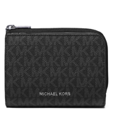 MICHAEL KORS OUTLET MENS COOPER FOLIO WALLET - MK SIGNATURE 36F2LCOF3B BLACK