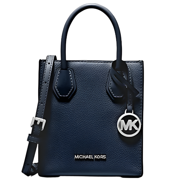 MICHAEL KORS MERCER EXTRA-SMALL PEBBLED LEATHER CROSSBODY BAG 35S1GM9T0L-NAVY