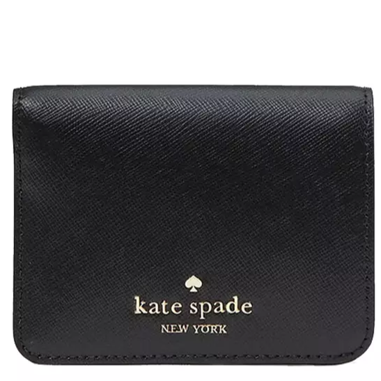 KATE SPADE MADISON SAFFIANO LEATHER SMALL BIFOLD WALLET BLACK KC581