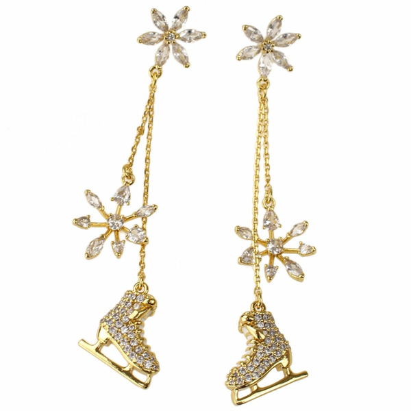 KATE SPADE SNOW DAY DANGLING ICE SKATES AND SNOW FLAKES EARRINGS KA214