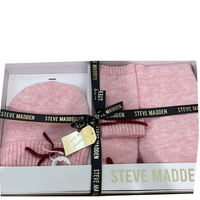 STEVE MADDEN (3PC GIFT SET) CAP, SCARF & WRIST WARMERS-PINK