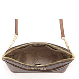 MICHAEL KORS JET SET TRAVEL MEDIUM DOME CROSSBODY 35F1GTVC6B SIGNATURE BROWN