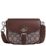 COACH AMELIA SADDLE BAG IN SIGNATURE JACQUARD CU982 SV/OAK/MAPLE