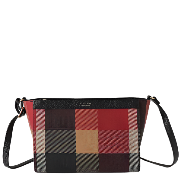 BLUE LABEL CRESTBRIDGE CHECK PVC MINI SHOUDER / CROSSBODY BAG 5513342142 BLACK RED