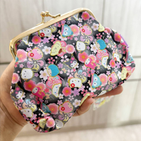 SANRIO HATAYAMA SHOJI GARAMAGUCHI POUCH WITH JAPANESE PATTERN CHROMI KUROMI