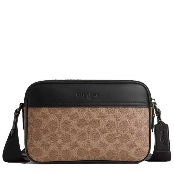 COACH GRAHAM CROSSBODY BAG IN SIGNATURE CANVAS TAN/BLACK CV921 MAN