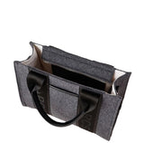 MARCS CROSSBODY BAG CANVAS VEGAN LEATHER GREY TOTE