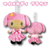 SANRIO CHARACTER MY MELODY BAG CHARM WITH HIDDEN ZIP BEHIND SUN BURN COCONOUT PINK