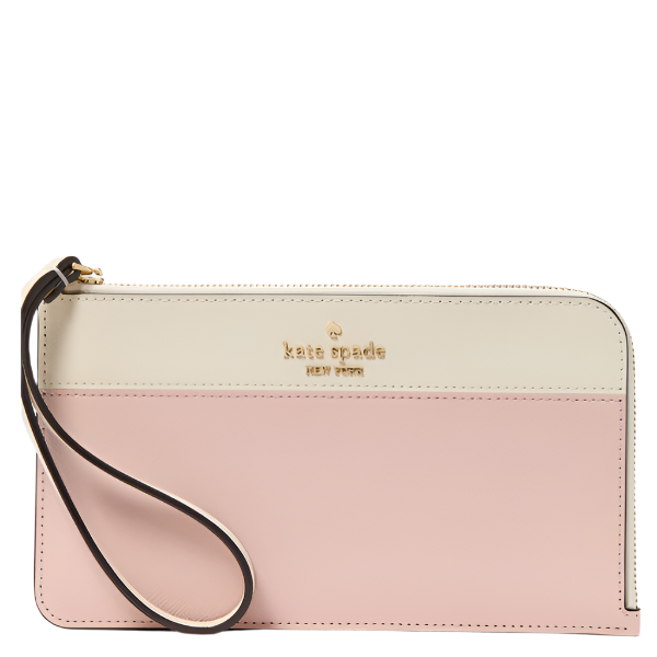 KATE SPADE LUCY ROSE SMOKE MEDIUM L-ZIP WRISTLET KD545 PINK