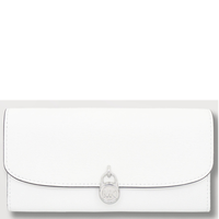 MICHAEL KORS OUTLET HAMILTON LARGE LEATHER CONTINENTAL WALLET 35S5SHME9L OPTIC WHITE