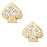 KATE SPADE EVERYDAY SPADE PAVE STUDS EARRINGS IN CLEAR/ GOLD O0RU3126