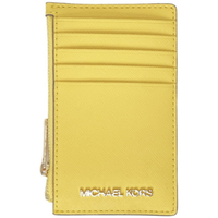 MICHAEL KORS JET SET TRAVEL LEATHER MD TOP ZIP CARD CASE 35F2GTVD2L DAISY YELLOW