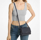 MICHAEL KORS MEDIUM LOGO CONVERTIBLE CROSSBODY BAG 35R4STTC6B NAVY SIGNATURE