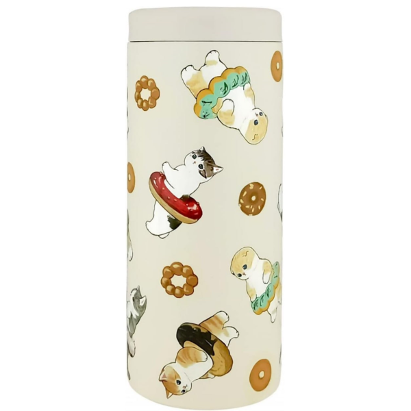 MOFUSAND JAPAN 53-2049 STAINLESS STEEL BOTTLE, 580 ML DONUT CAT BOX