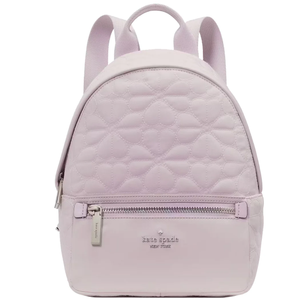 KATE SPADE NEW YORK SPADE FLOWER QUILTED NYLON SMALL BACKPACK KK158 PALE AMETHYST