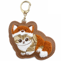 MOFUSAND JAPAN KEY RING EMBROIDERY KEYCHAIN - CAT FOX