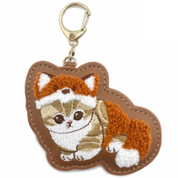 MOFUSAND JAPAN KEY RING EMBROIDERY KEYCHAIN - CAT FOX