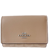 COACH MICRO WALLET IN SIGNATURE CANVAS (COACH CW804) SILVER/SAND/TAUPE