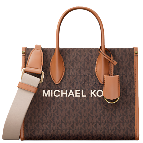 MICHAEL KORS MIRELLA SMALL SIGNATURE LOGO CROSSBODY BAG BROWN 35R5G7ZT1B