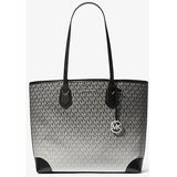 MICHAEL KORS EVA LARGE OMBRÉ SIGNATURE LOGO TOTE BAG 35R5SV0T7B BLACK