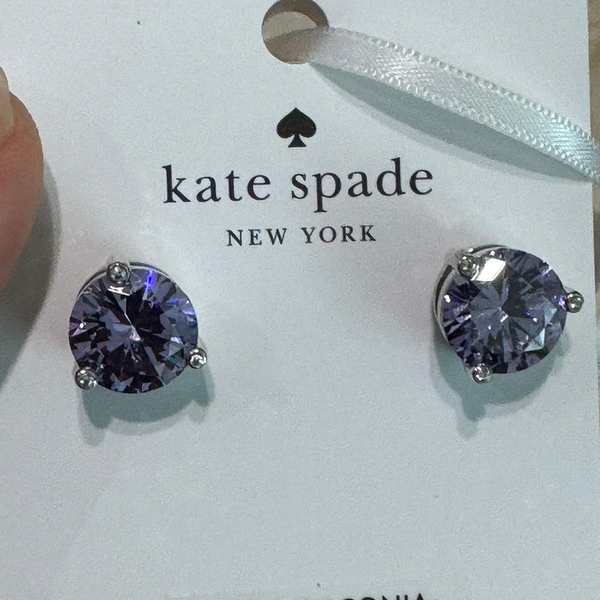 KATE SPADE NEW YORK RISE AND SHINE STUDS KI321 SILVER LIGHT AMETHYST