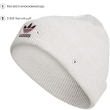 ADIDAS WOMEN'S TREFOIL BEANIE WHITE WITH ORBIT GREY/VICTORY CRIMSON PURPLE LOGO