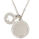 KATE SPADE SPOT THE SPADE PAVE CHARM PENDANT NECKLACE IN CLEAR/ SILVER O0RU2606