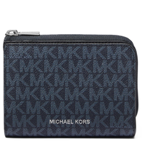 MICHAEL KORS OUTLET MENS COOPER FOLIO WALLET - MK SIGNATURE 36F2LCOF3B ADMIRAL/PALE BLUE