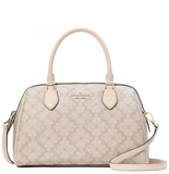 KATE SPADE NEW YORK SIGNATURE SPADE FLOWER LARGE DOLLY DUFFLE CROSSBODY DARK BEIGE MULTI KI831