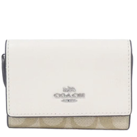 COACH MICRO WALLET IN SIGNATURE CANVAS IN LIGHT KHAKI/CHALK CM761