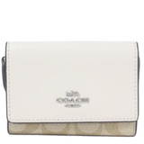 COACH MICRO WALLET IN SIGNATURE CANVAS IN LIGHT KHAKI/CHALK CM761