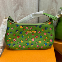 COACH TERI SHOULDER CROSSBODY BAG WITH MINI VINTAGE ROSE PRINT CA616 GREEN MULTI